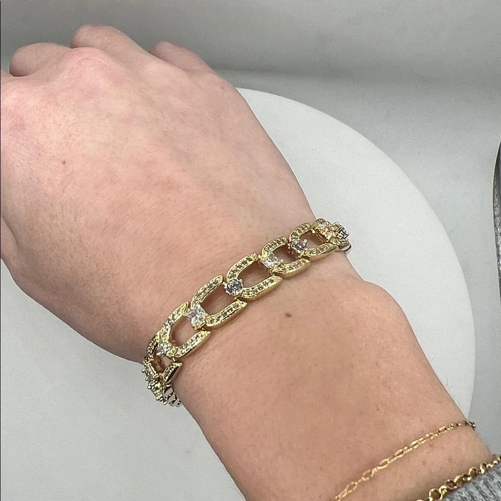 02. 14k Gold Plated over Stainless Steel Bracelet 7” - 8”
